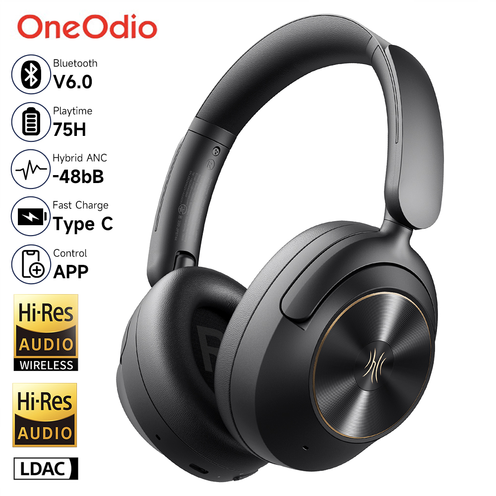 Type C Wired Earphones With Mic - Oneodio A6 ANC Headphone Bluetooth Nirkabel