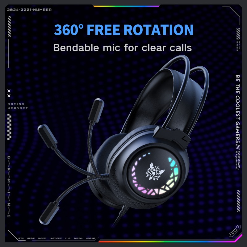 ONIKUMA X92 Headset Gaming Ber - Gaming Headset With Mic Rgb ulasan dan harga