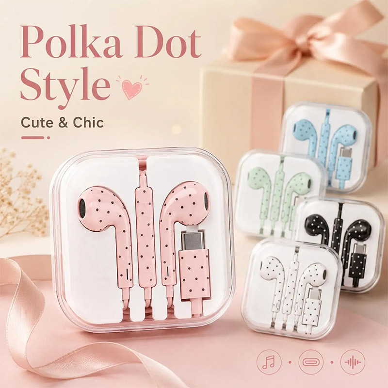 Earphone Kabel Tipe-C Motif Po - Type C Wired Earphones With Mic ulasan dan harga