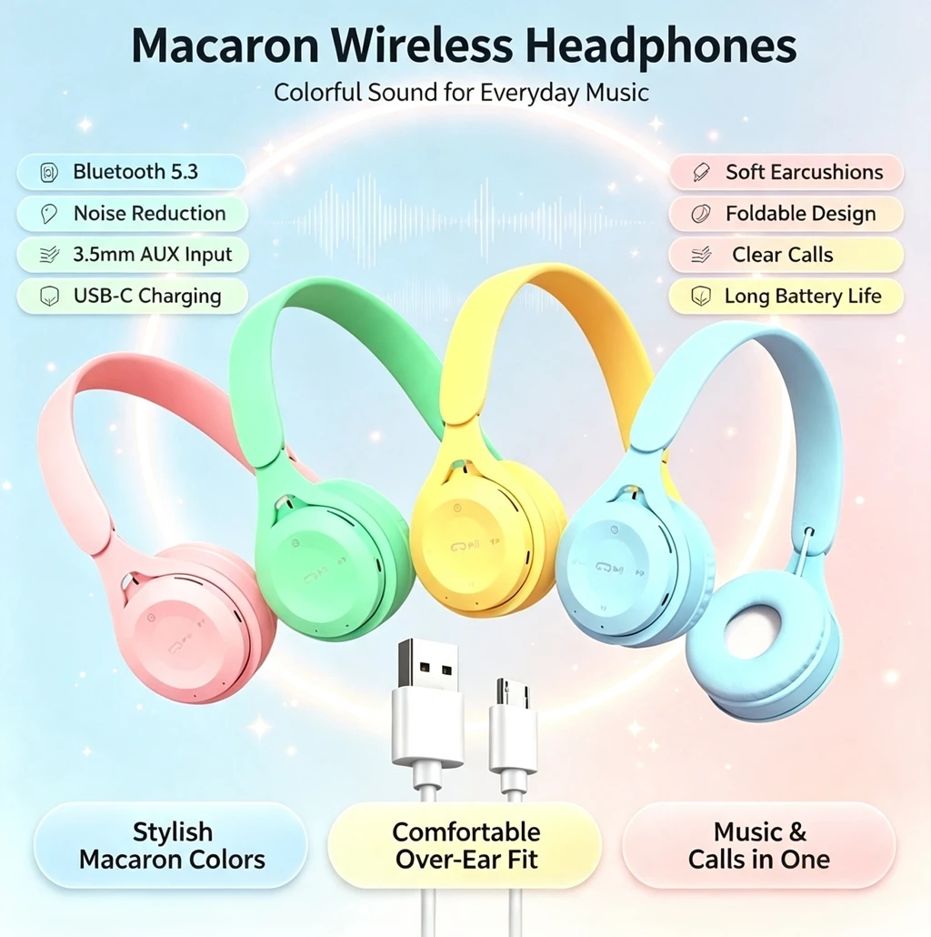 Headphone Bluetooth 5.0 Lipat  - Anc Wireless Over Ear Headphones ulasan dan harga
