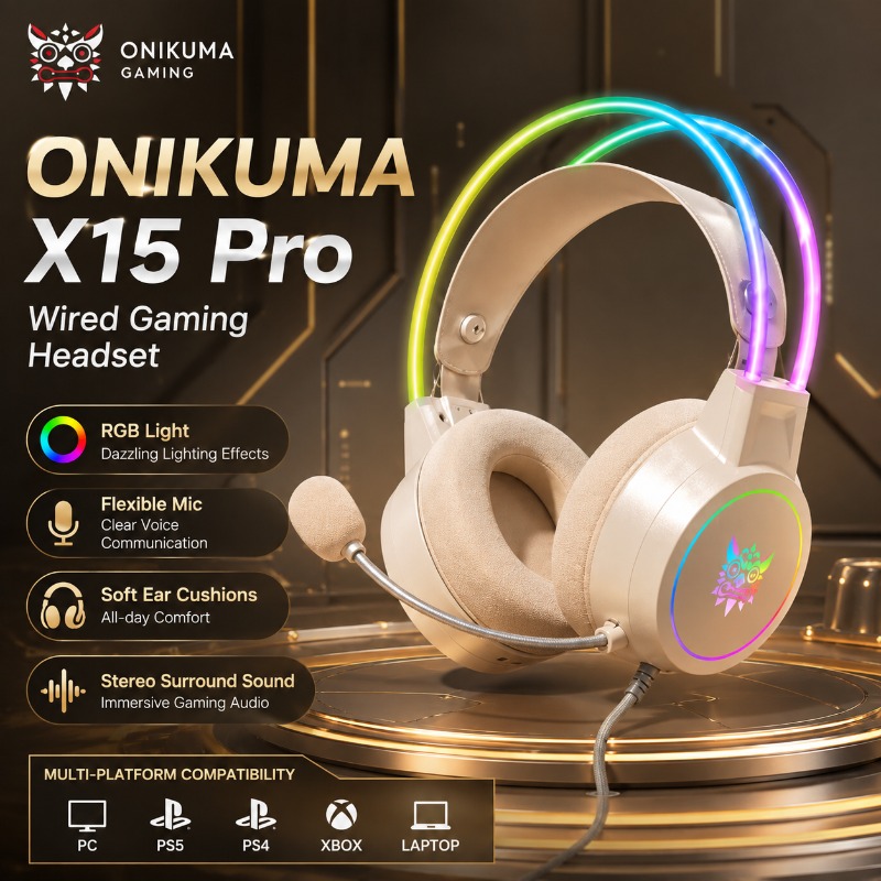 ONIKUMA X15 Pro Headset Gaming - Gaming Headset With Mic Rgb ulasan dan harga